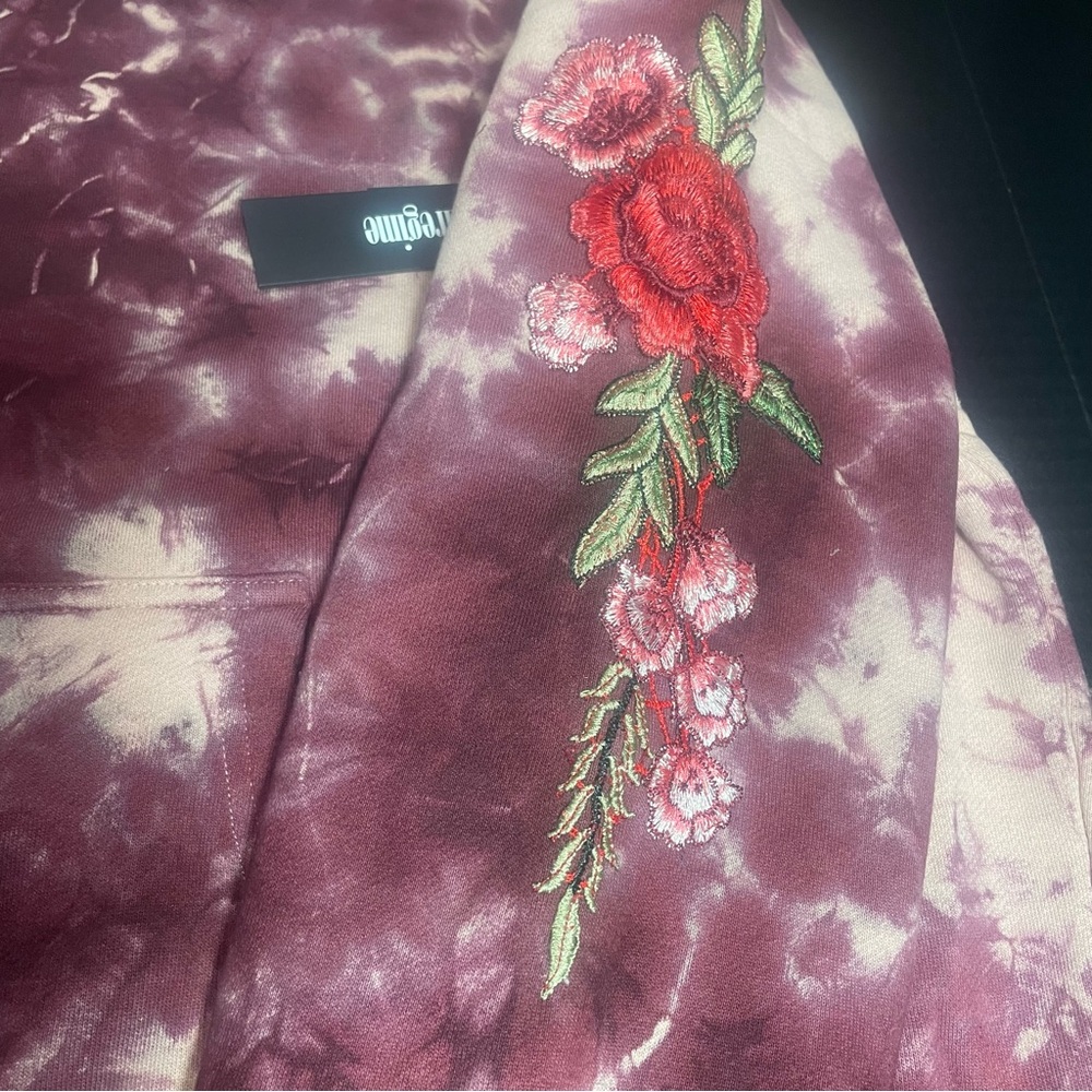 BNWT CIVIL REGIME CRANBERRY MARBLE WASH LARGE MENS UNISEX TIE DYE HOODIE - Picture 5 of 16